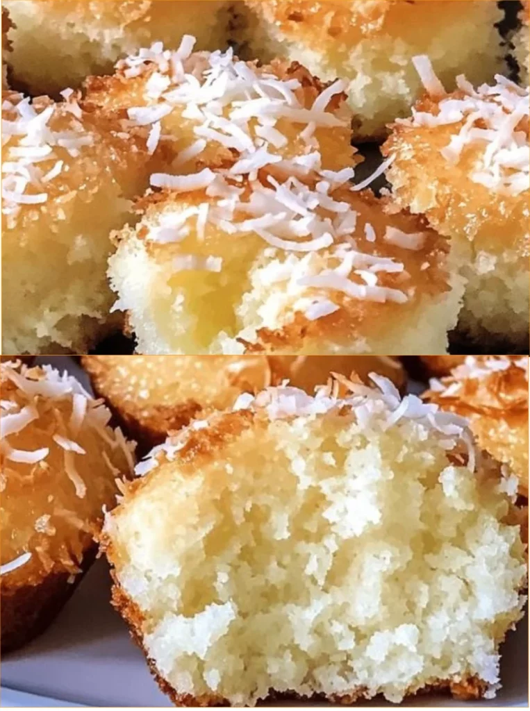 Delicious Portuguese coconut cakes served on a tropical-themed platter