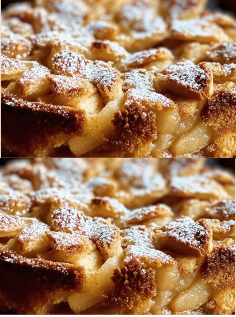 Delicious Jamie Oliver apple pie cake served on a rustic wooden table.