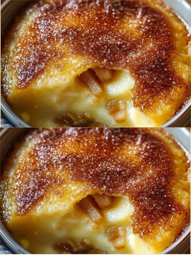 Delicious Malvern Pudding made with custard apples, served in a dessert bowl