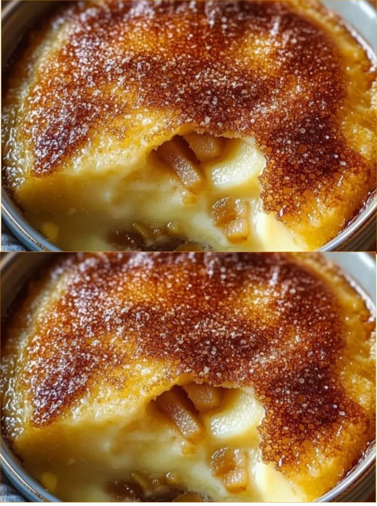 Delicious Malvern Pudding made with custard apples, served in a dessert bowl