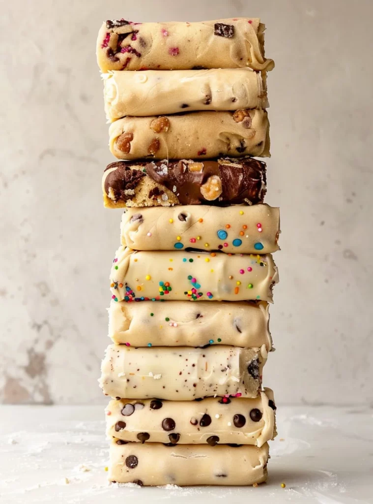 Delicious slice and bake cookies ready to be baked