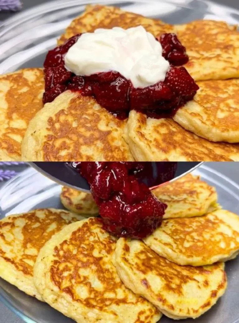 Delicious sugar-free, flour-free apple pancakes topped with yogurt