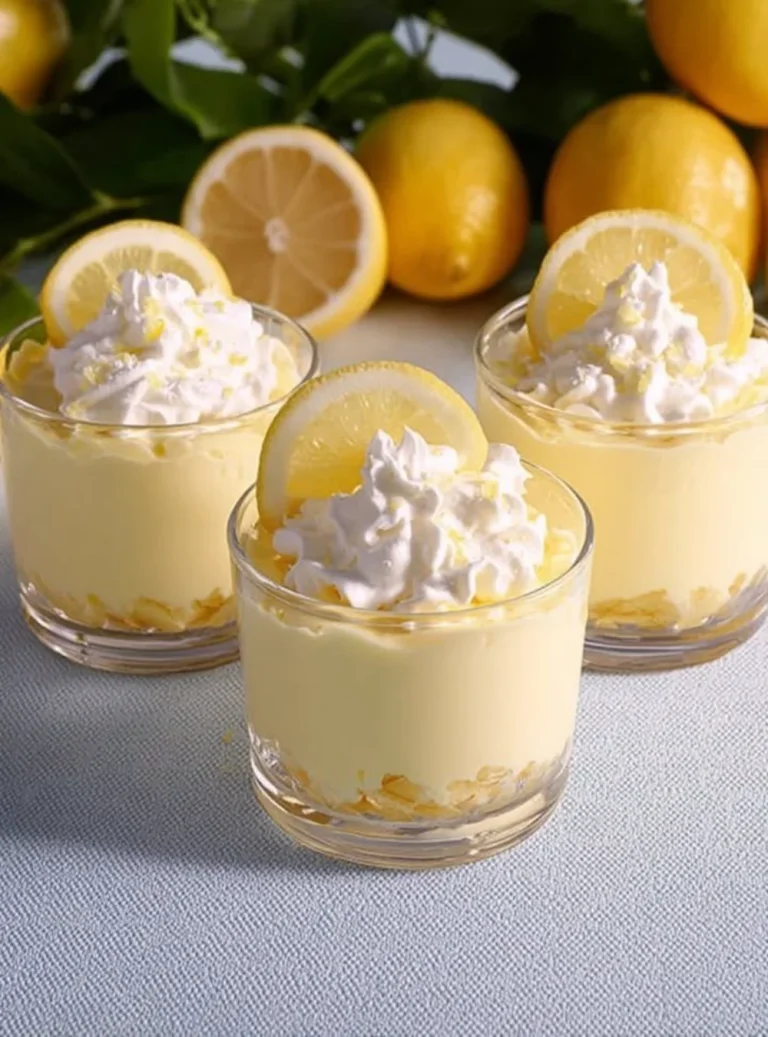 A fluffy vegan lemon cake decorated with lemon slices and powdered sugar