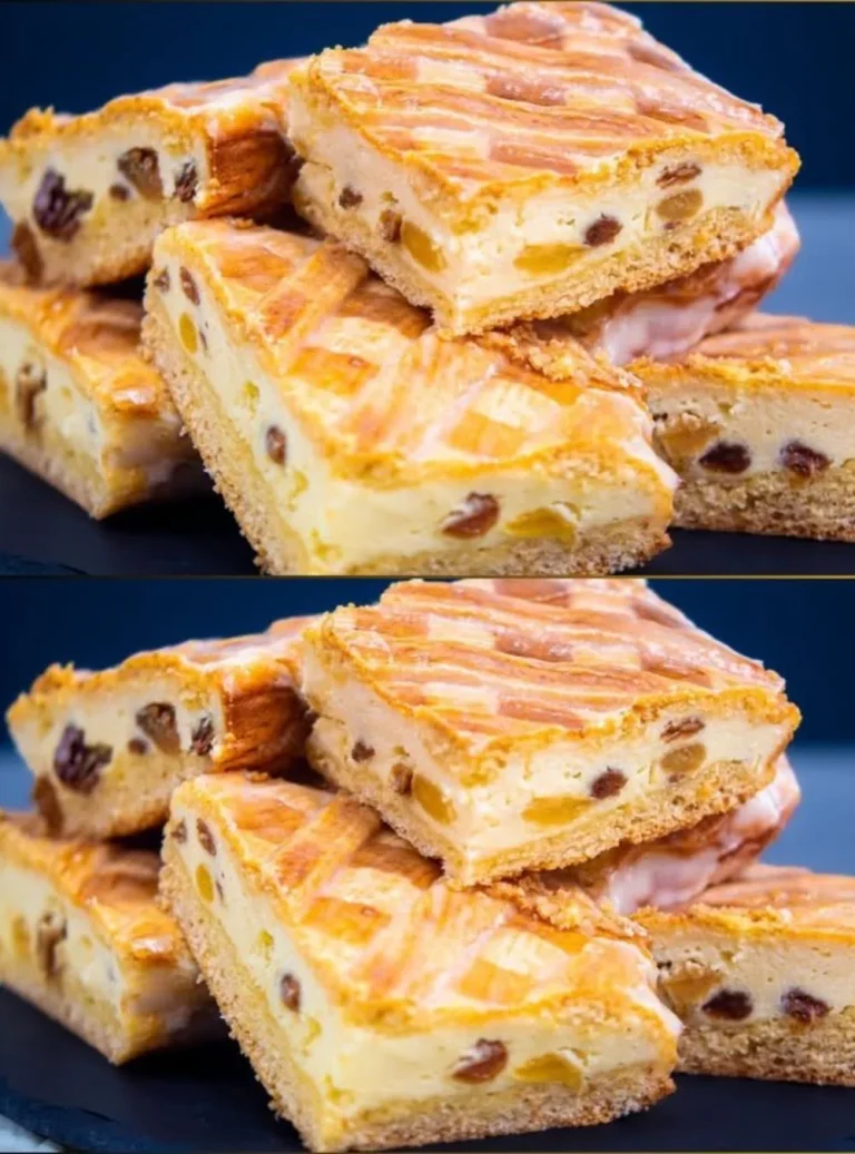 Delicious homemade Krakow Cheesecake served on a plate