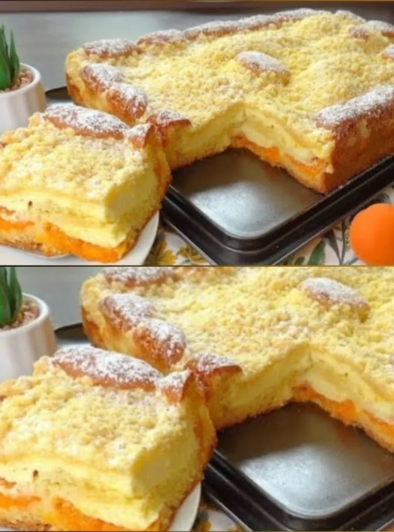 Delicious apricot cake with cheese recipe showcased on a dessert plate