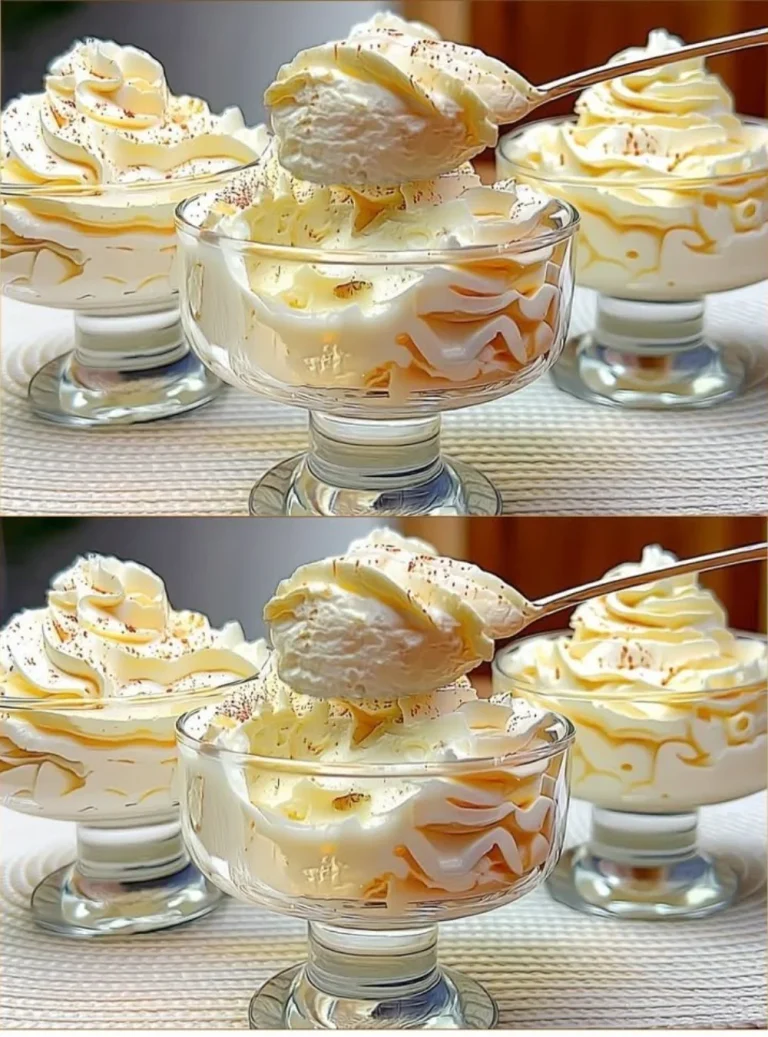 Italian pineapple banana dessert with tropical fruit and creamy layers