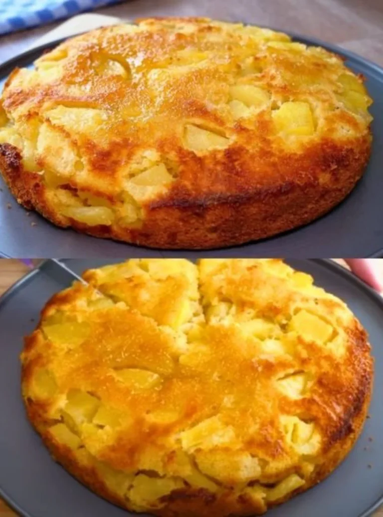 Delicious homemade apple cake topped with fresh apples and spices