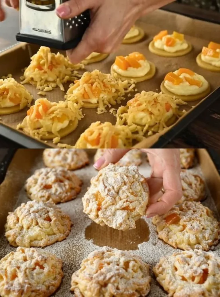Delicious apricot clouds French cake, soft and melt-in-your-mouth texture.